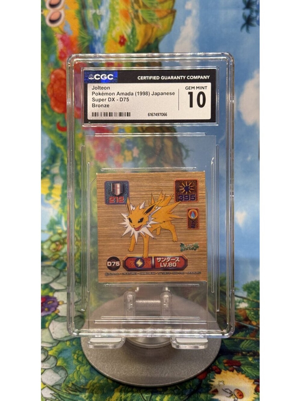 Jolteon Pokémon Amada Super DX D75 1998 Japanese Bronze CGC 10